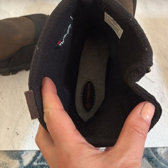 Merrell Fullbench Thinsulate Side Zip Tactical boots in brown suede and black. - Picture 7 of 10